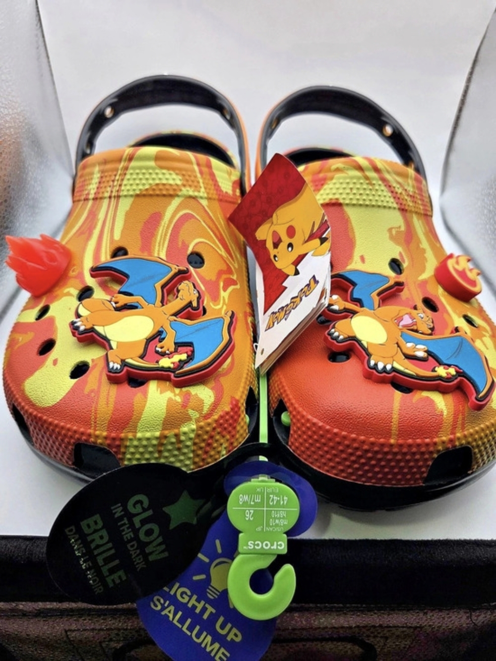 Crocs x Pokemon Men's Size 8  women's 10 Charizard Orange Yellow Classic Clogs